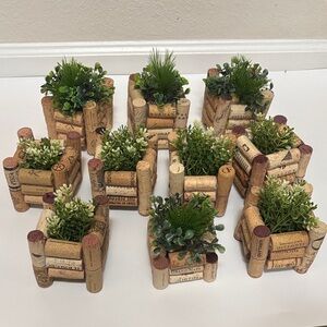 Rustic Cork Planters with Greenery table decor center pieces for party planning
